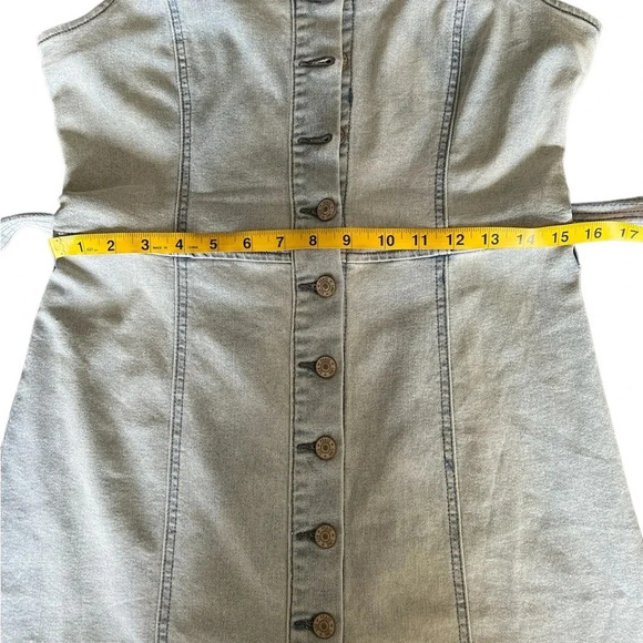 Women's Stylish Refuge NWOT Light Denim Button-Front Belted Dress - Size L - Picture 8 of 9
